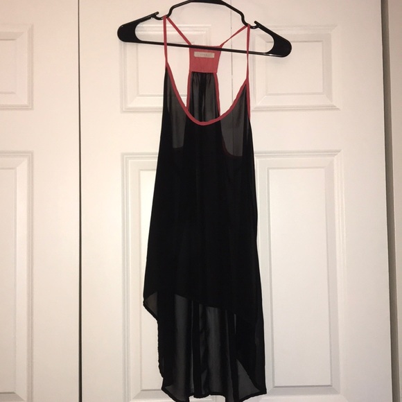 Lush Tops - High-low Sheer Lush Tank